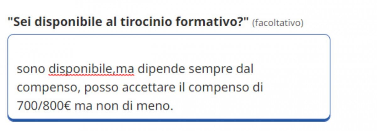 Voglio sapere il vostro pensiero su questa mia risposta