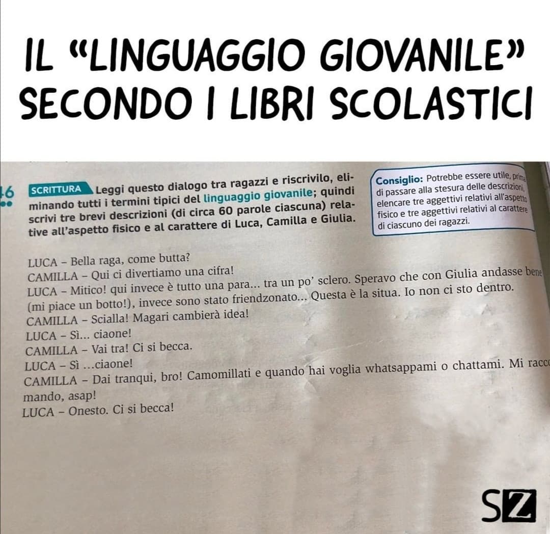 Fratelli miei, in qual modo potremmo sentenziare codesta conversazione pervasa di linguaggio cosiddetto giovanile?