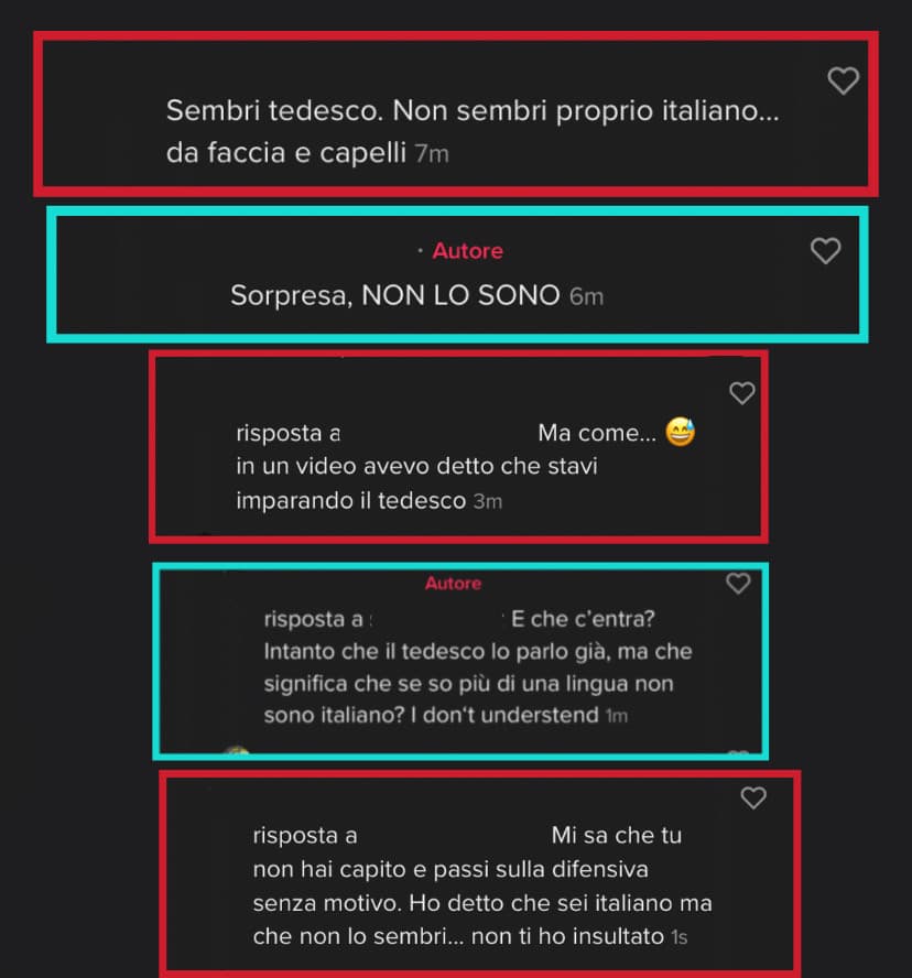 Non capisco perché certa gente passa alla difensiva. Io non gli ho detto che non è italiano. Soprattutto non mi sembra di aver scritto che se sa più lingue non è italiano. Uno può sembrare o non sembrare italiano. Non dico che non lo è ?