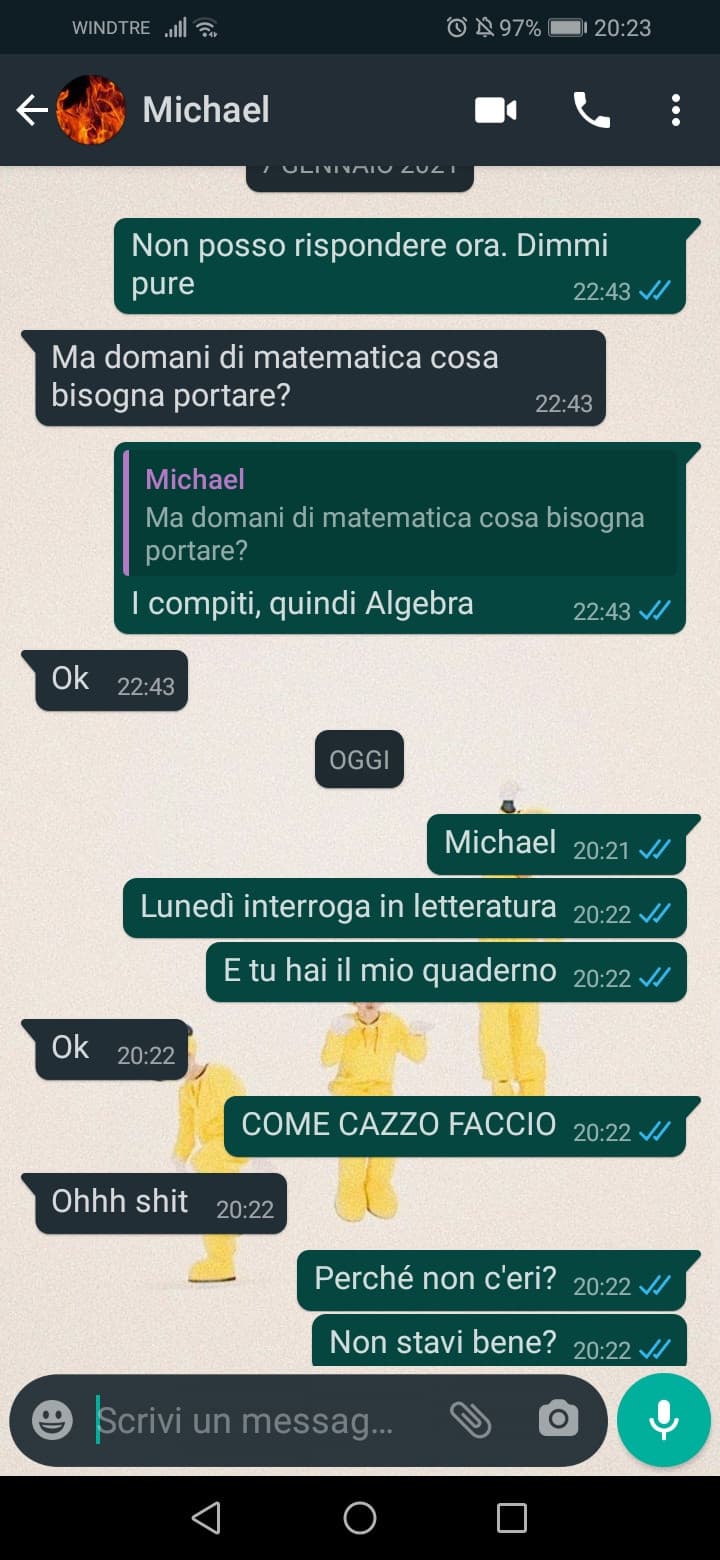 Alla mia migliore amica sta antipatica una persona a cui tengo tanto. 