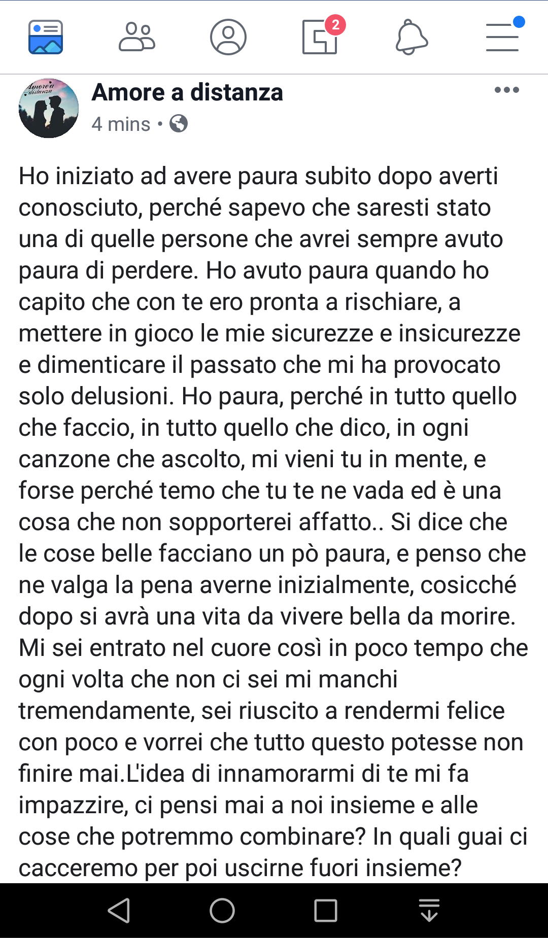 Abbiamo iniziato questo percorso insieme, ed ora ho una paura matta di perderti ❤