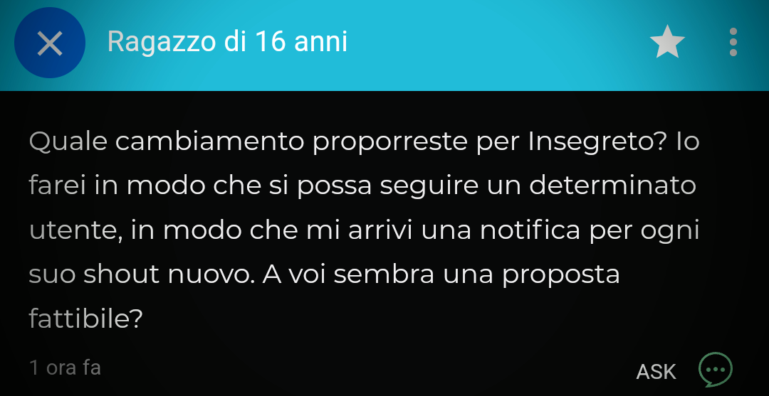 UN CAMBIAMENTO MOLTO DESIDERATO - FOLLOW SU INSEGRETO