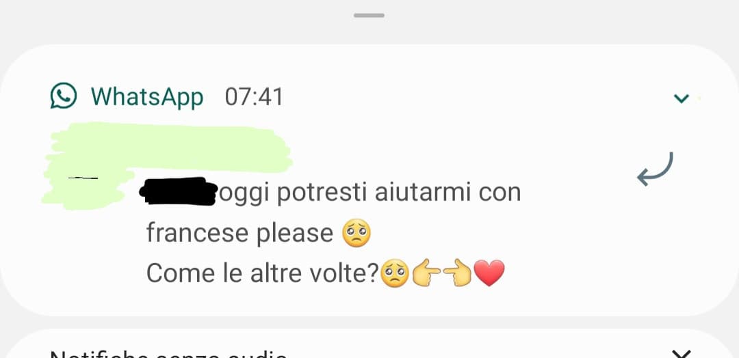 "Come le altre volte" perché si ogni volta la stessa storia. Per qualsiasi materia. Che sia verifica, interrogazione o compiti per casa. E io che le rispondo? "Ma ofc"