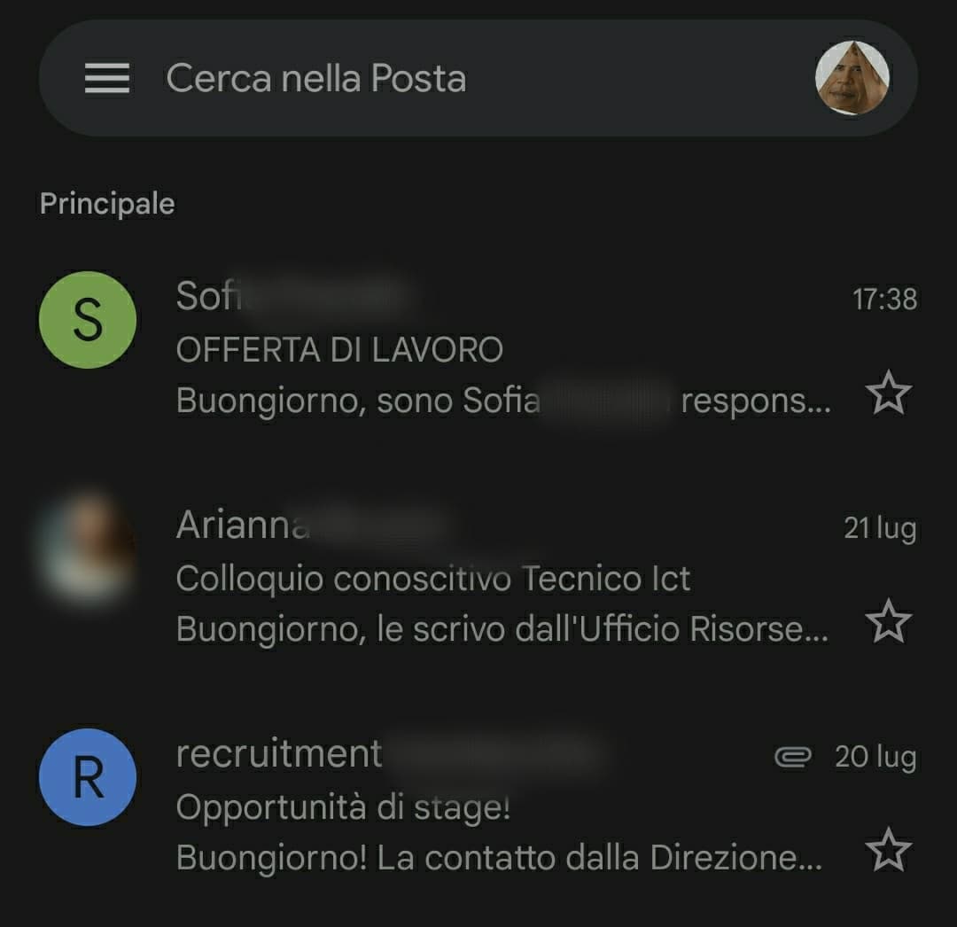 Che bello ricevere offerte di lavoro con l'immagine profilo di OBAMA PRISM 