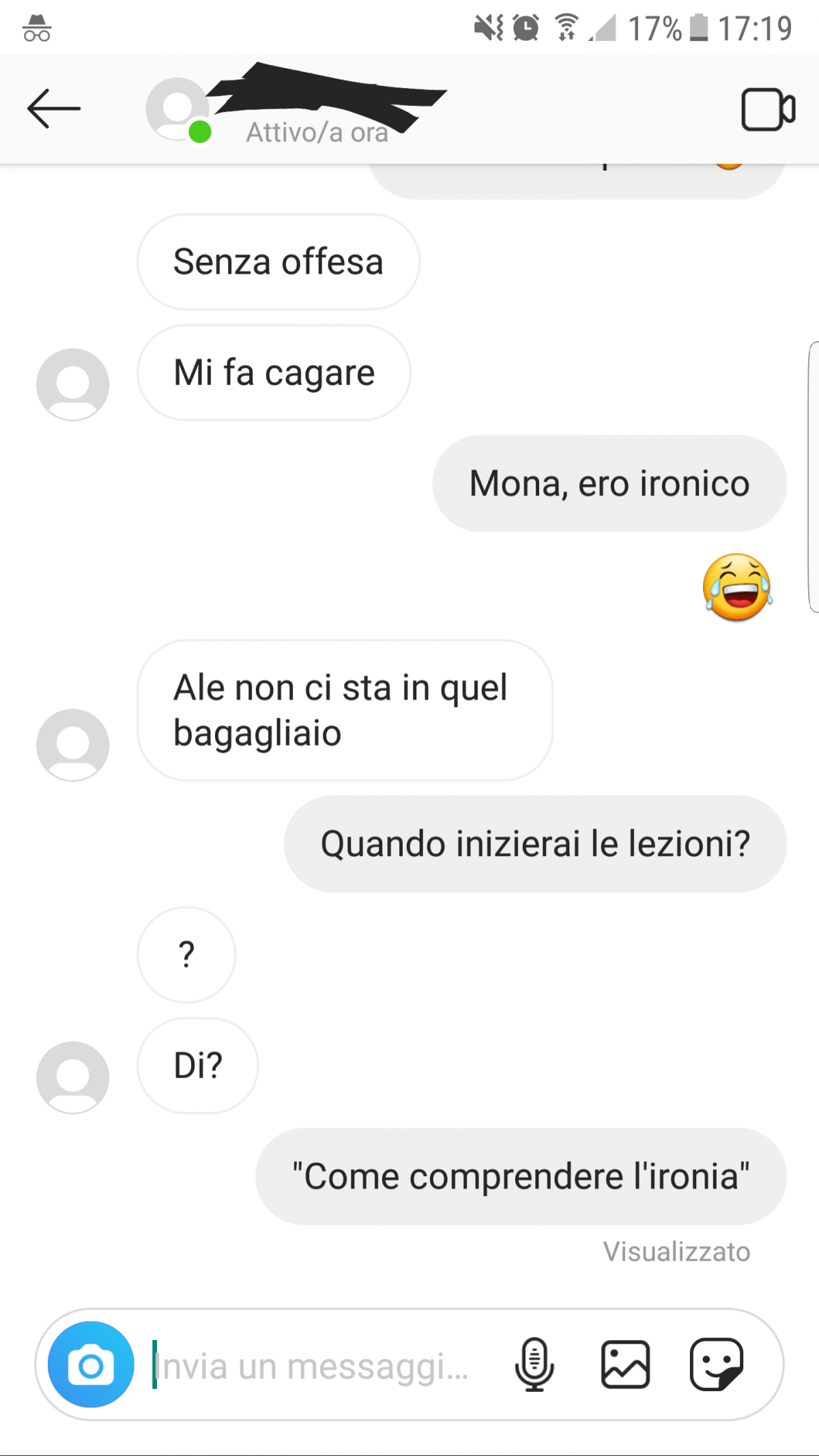 Una ragazza di sto sito, non conosce l'ironia.. greve