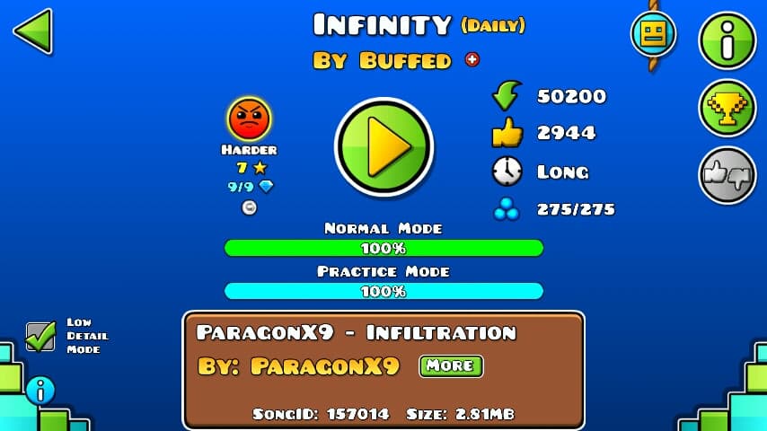 Infinity 100%; By Buffed; (Difficoltà: Harder 7?); (Grado: Normal)