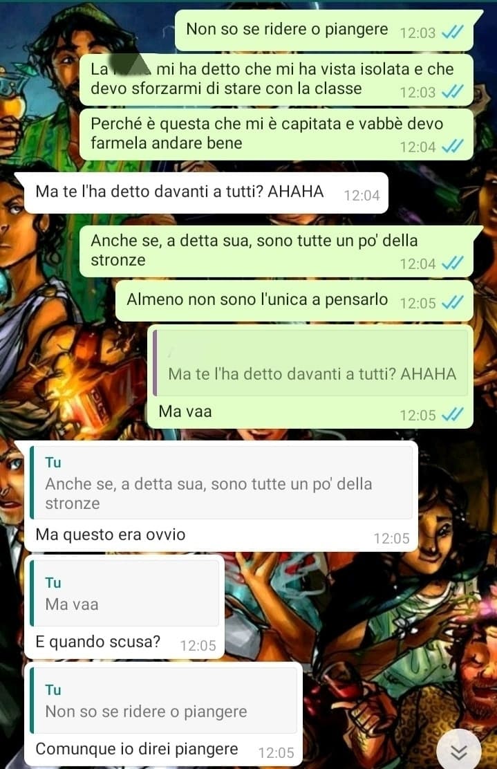 Non aggiungo altro. Almeno la prof sì è resa conto che esito  rip ?️????️ 