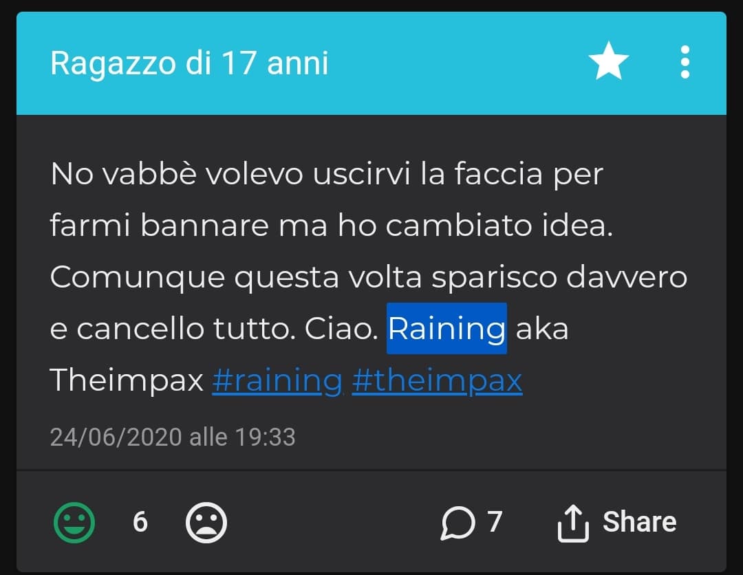 Quel famoso giorno in cui riuscii nell'intento di abbandonarvi