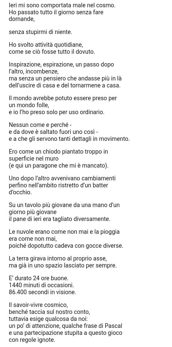 È davvero un comportarsi male. Con la nostra disattenzione ci facciamo del male. E invece le nuvole oggi sono come non mai