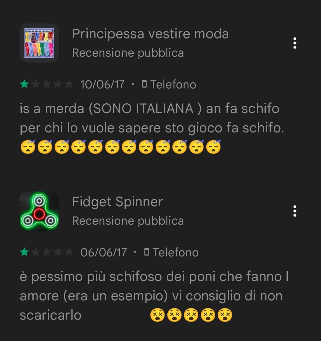 rgz queste sono le recensioni k scrivevo da piccola vi batto sul cringe k ne dite? 