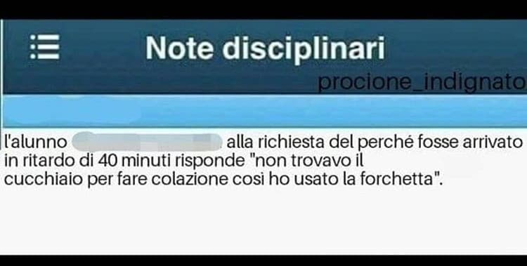 eh prof non trovavo il cucchiaio..??