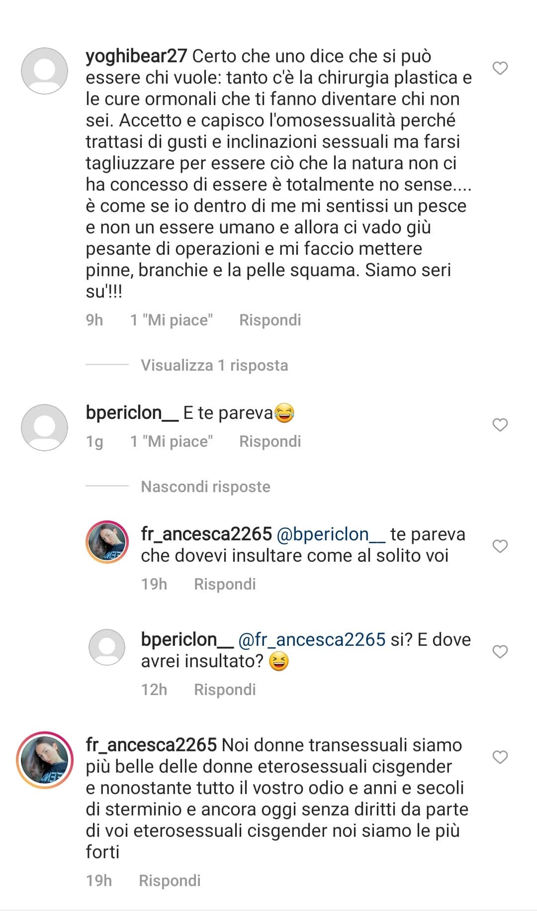 Ma non ce la facciamo a fare un commento decente qui 