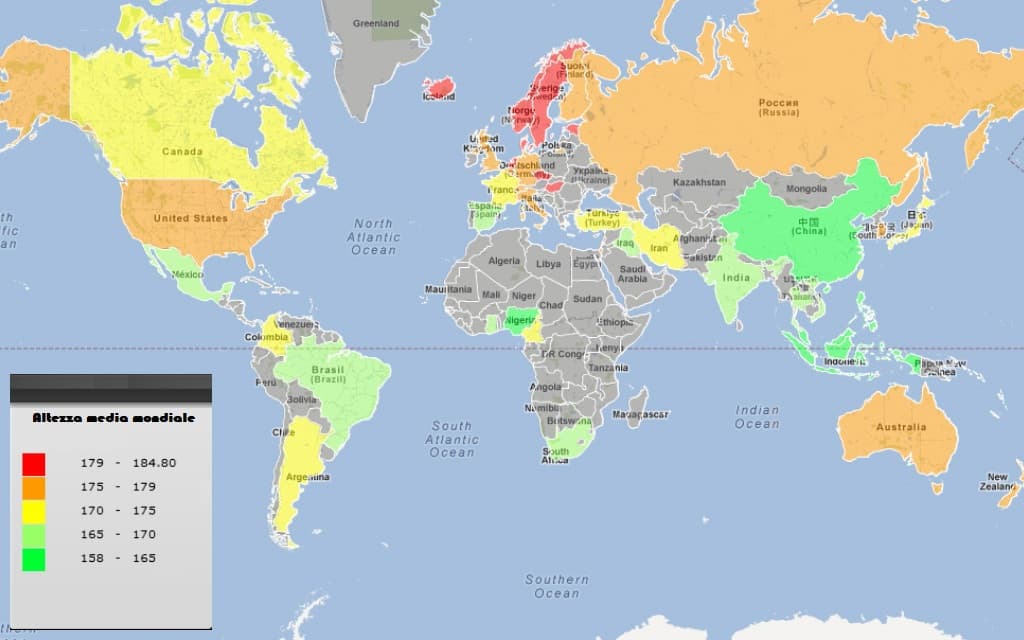 Gli Italiani sono messi bene in quanto altezza 