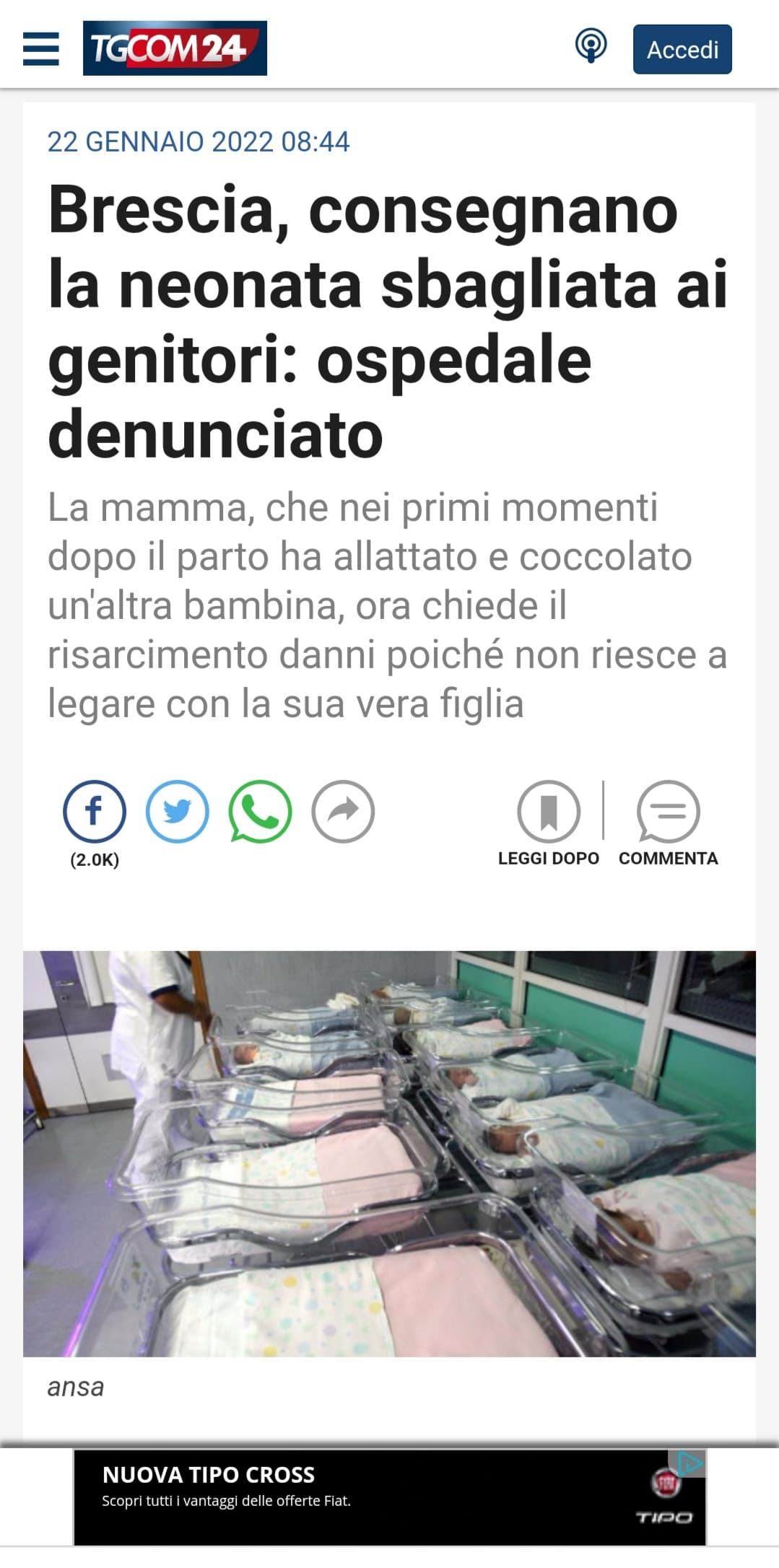 Come è possibile che per aver allattato un altra per un giorno non riesce a volere bene a sua figlia? ?️??️