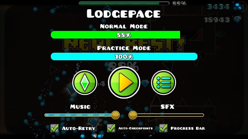 Lodgepace 88%; (Weekly Demon); (Progress #3)