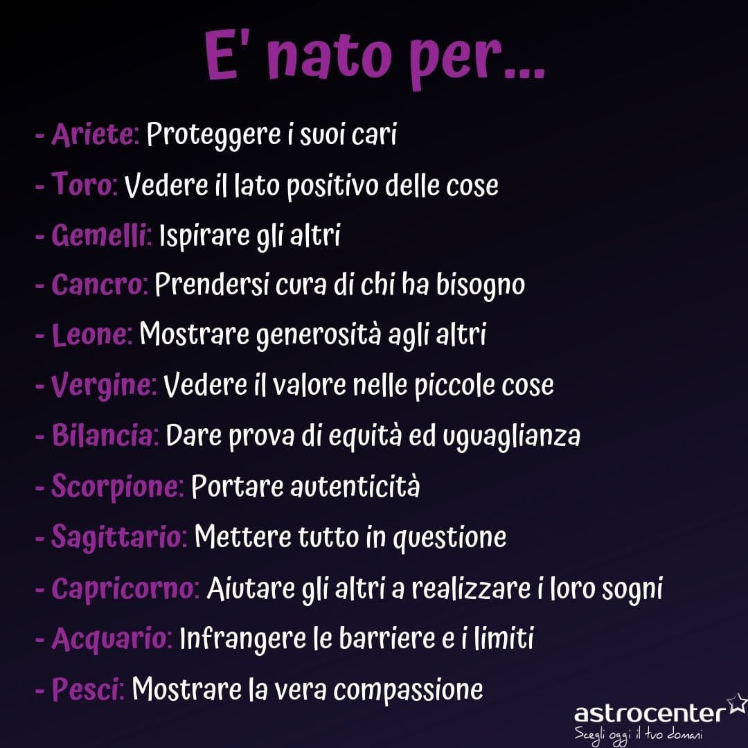 Per cosa sei nato ???