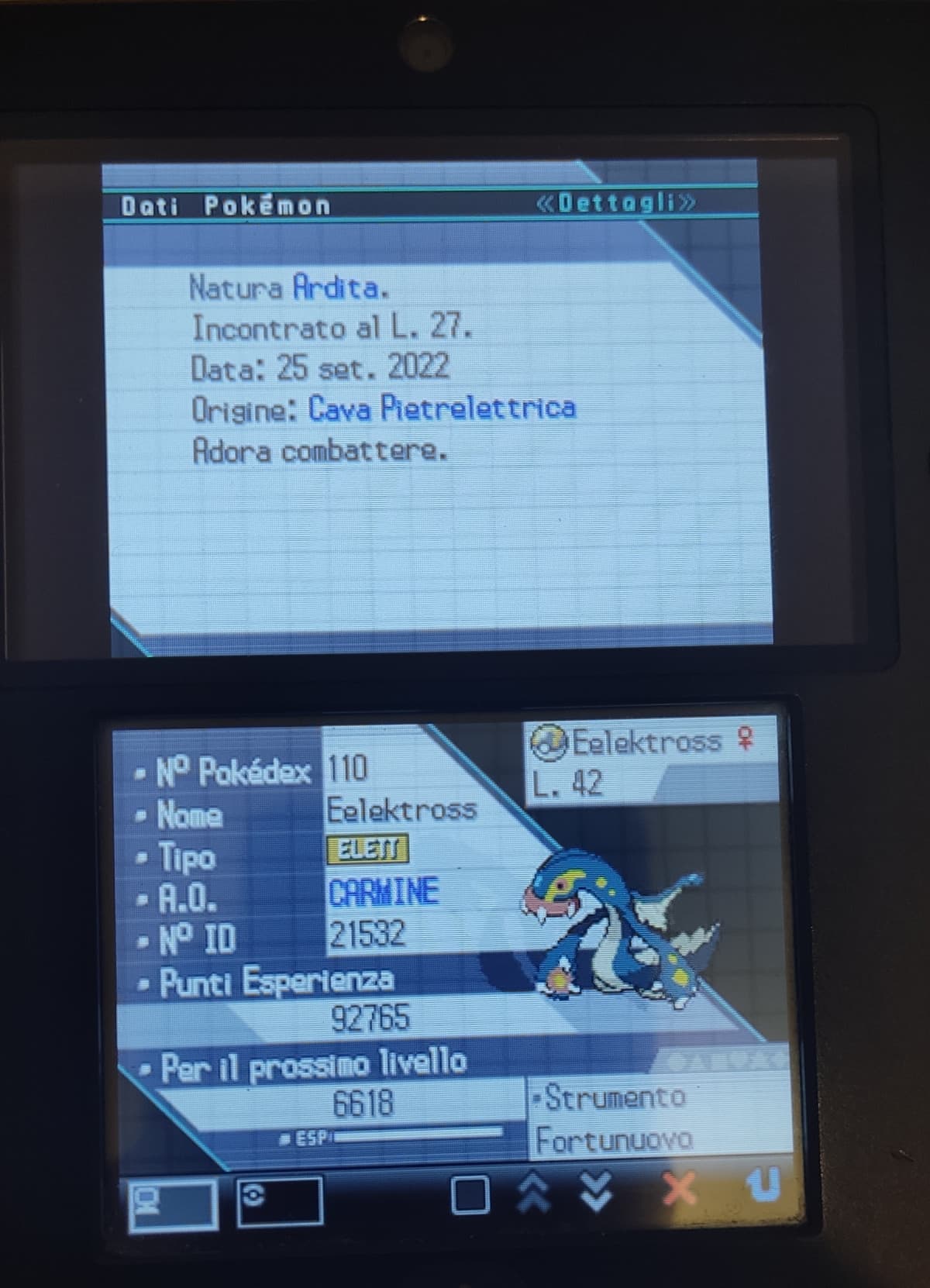 Ho preso la penultima medaglia Pokémon e farmato e fatto evolvere Eelektross 