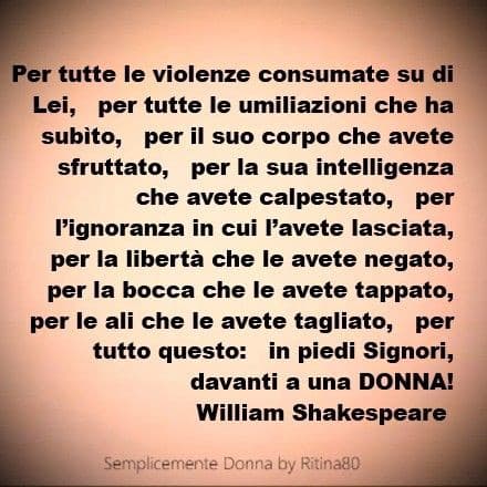 Ieri era la giornata mondiale contro la violenza sulla donne