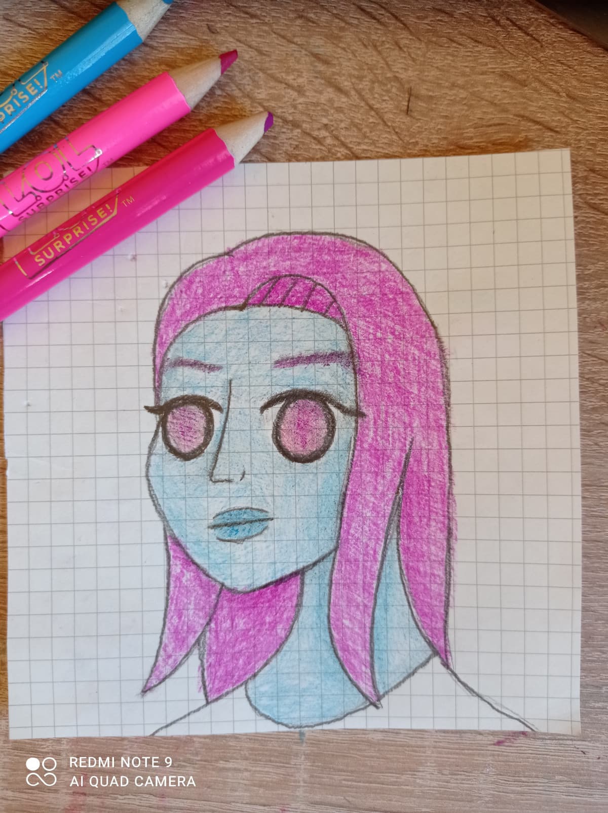 Mi sono messa una sfida e ho fatto sto disegno con i pastelli delle L.O.L