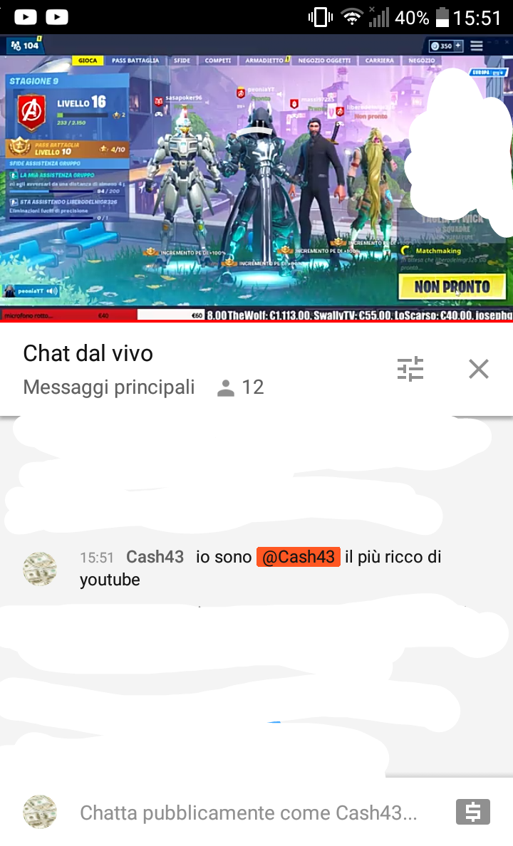 Come mai se scrivo @ (il mio nome di youtube) mi esce rosso il nome?