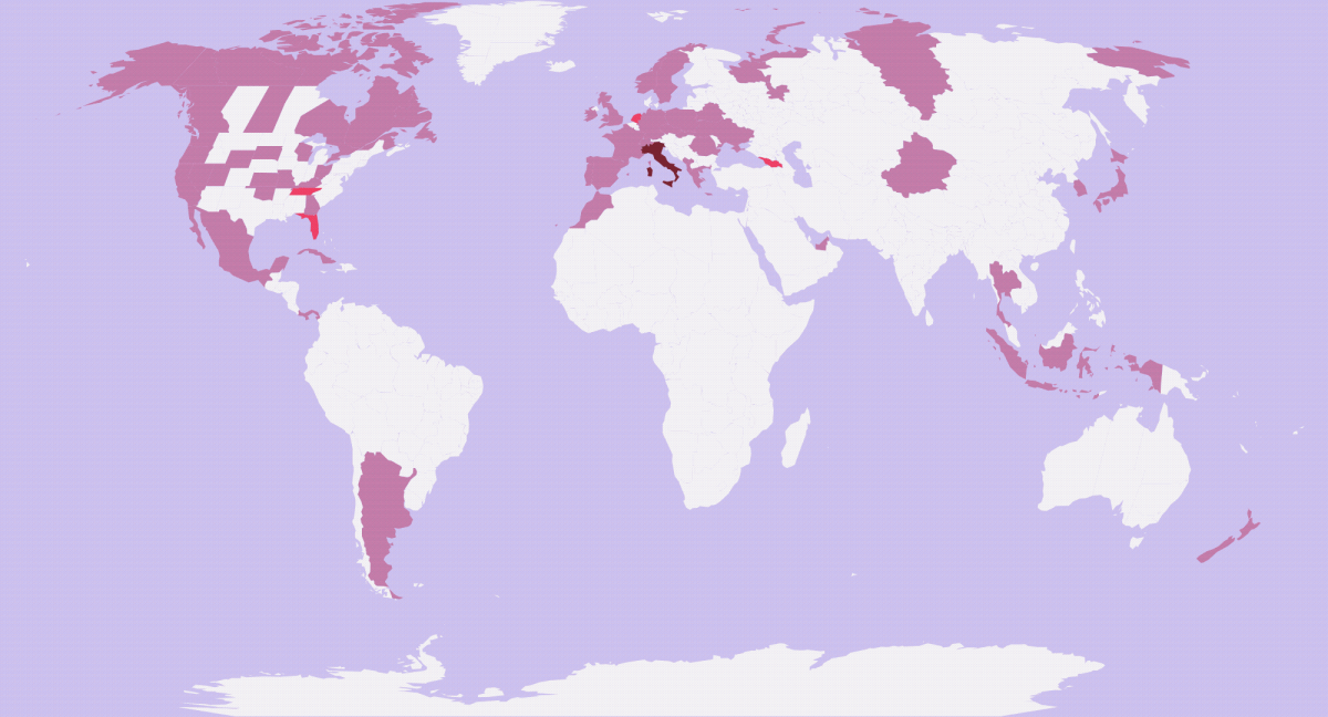 ho visitato 37 paesi il 21.2% del mondo (in alcuni ci sono andat* ad abitare per un'anno o due)