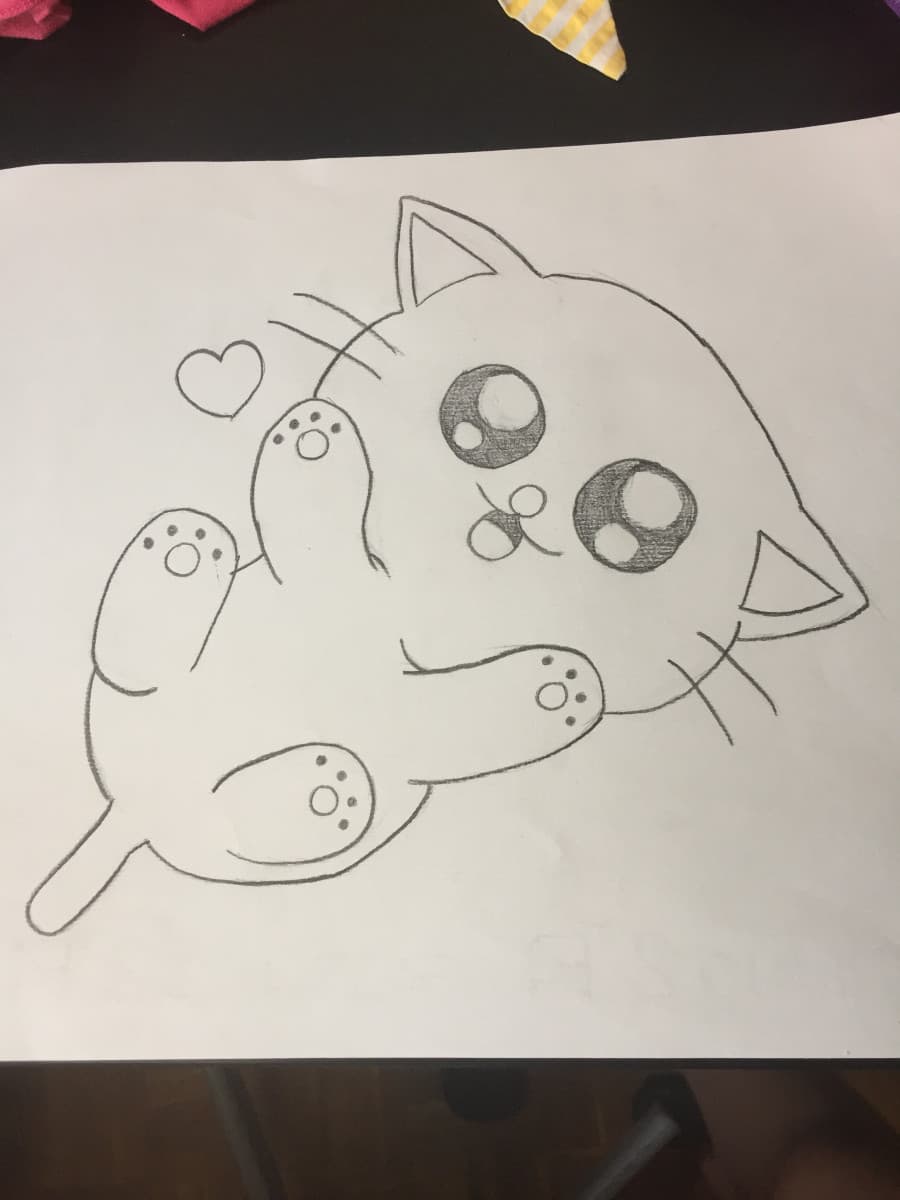 Ecco il disegno di un gattino cute