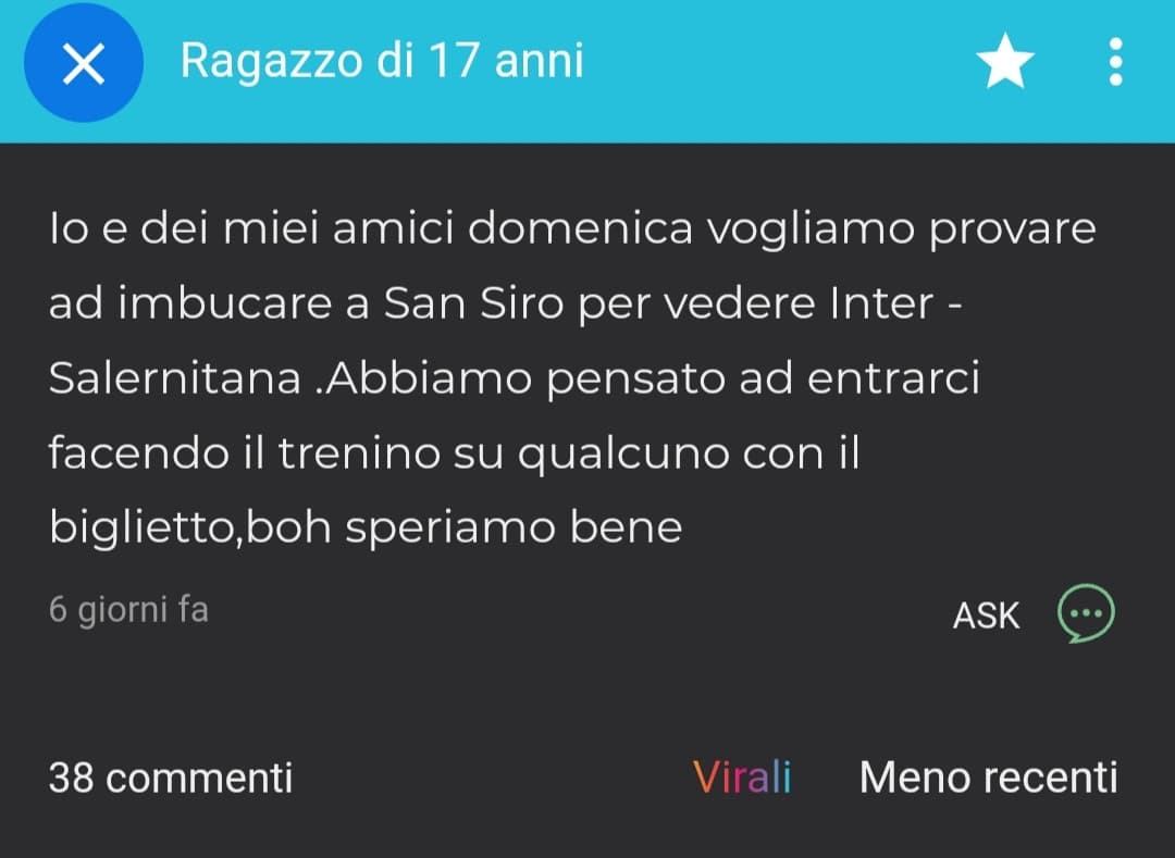 Aggiornamento ce l'ha fatta infatti mi ha scritto siamo dentro sucaaa