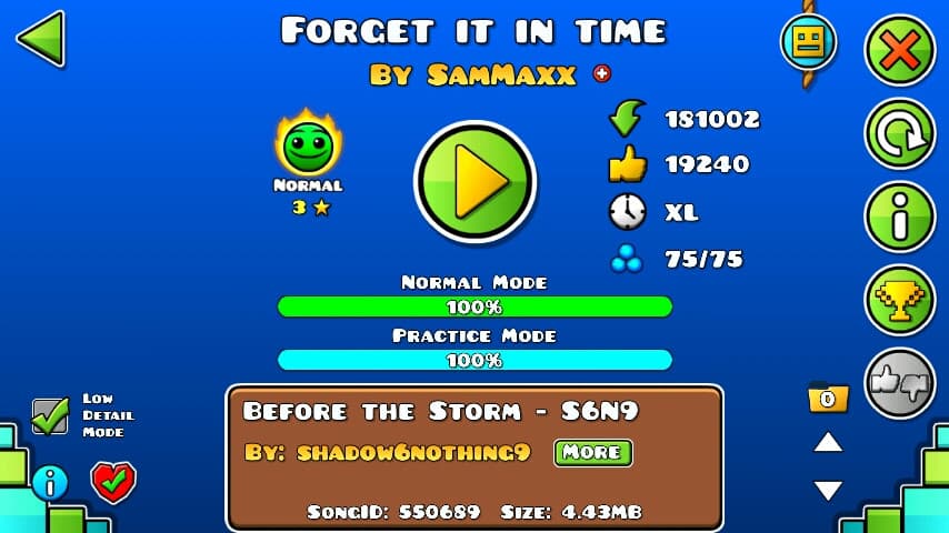 Forget It In Time 100%; By SamMaxx; (Difficoltà: Normal 3?); (Grado: Epic)