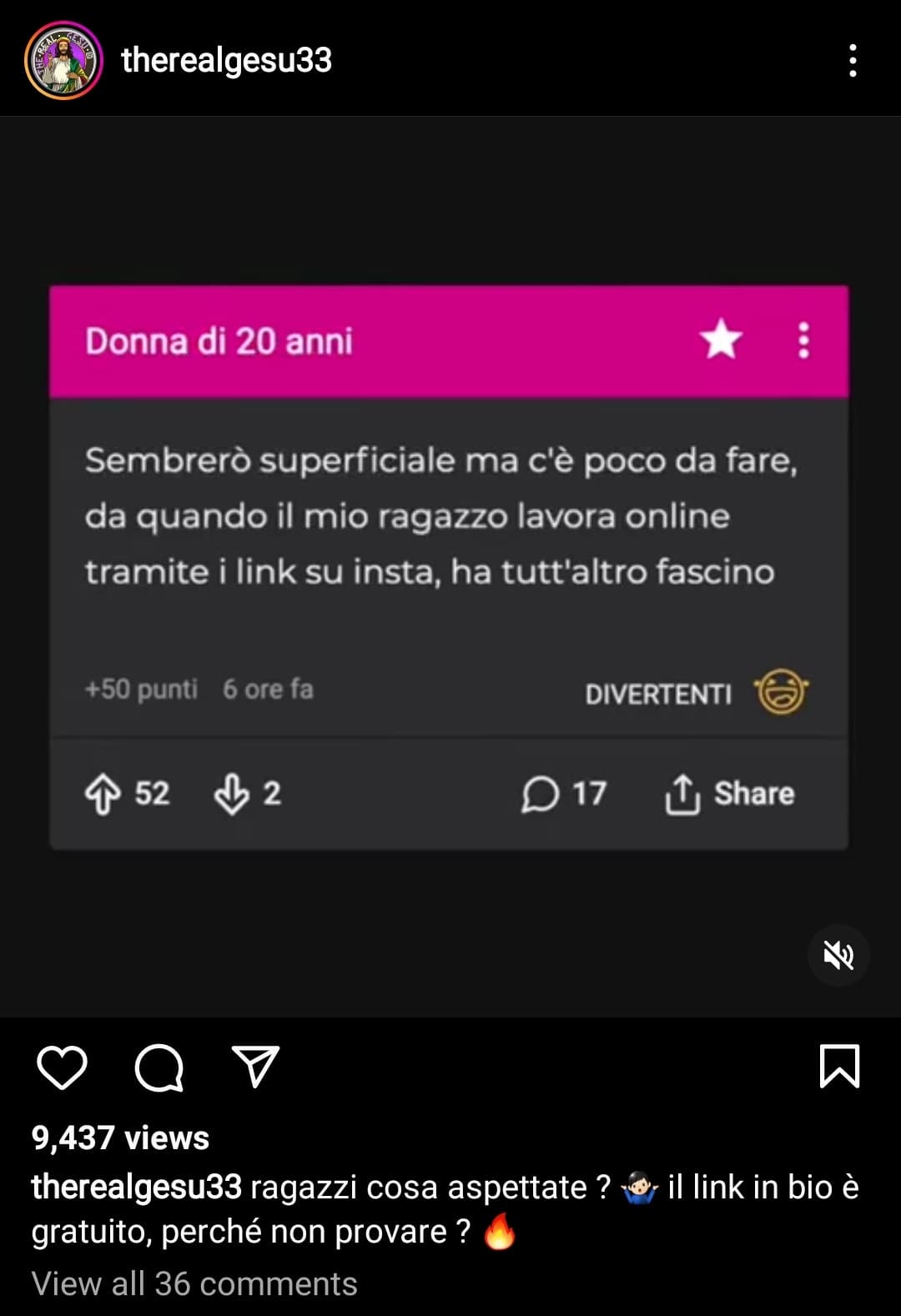 Ma perché usano Insegreto per sponsorizzare sti cazzo di link in bio inutili