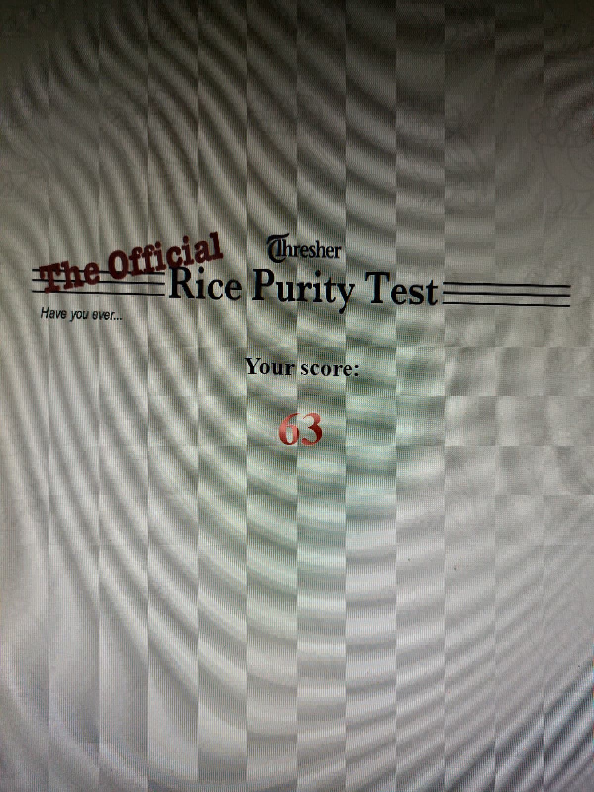 Rice purity test