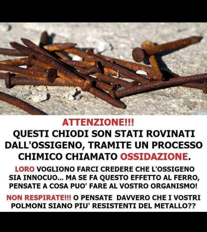 E voi che vi lamentavate delle mascherine che respirare l'anidride carbonica emanata dal vostro chiatillo. Questo è bel più pericoloso. Non togliete i le mascherine, per questo i medici la tengono anche 18 ore al giorno. 