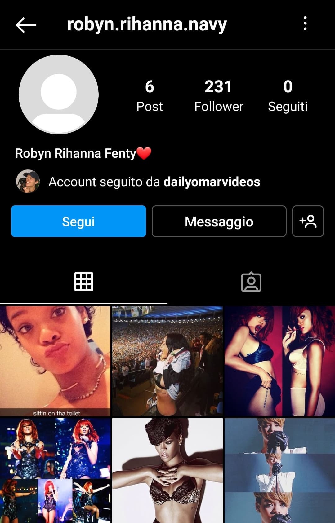 Veccgia fanpage di rihanna di omar 