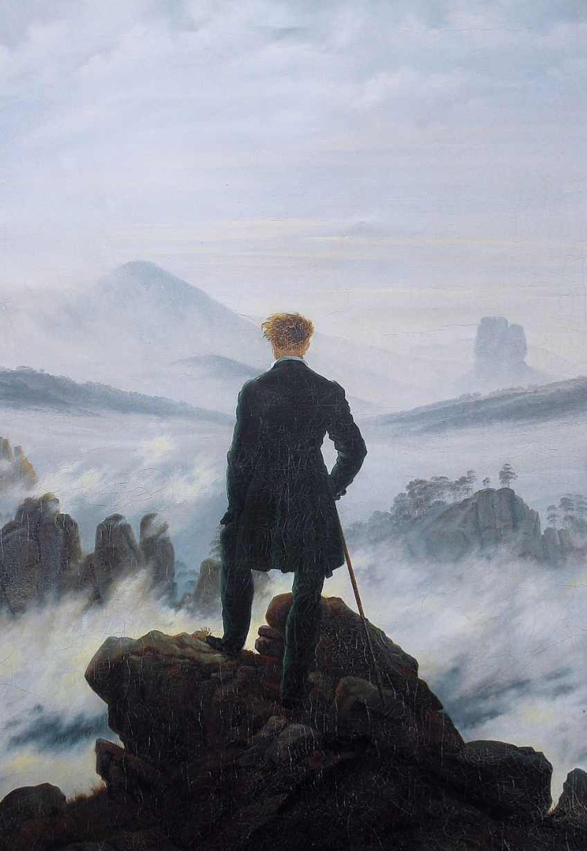 "Viandante sul mare di nebbia", Friedrich 