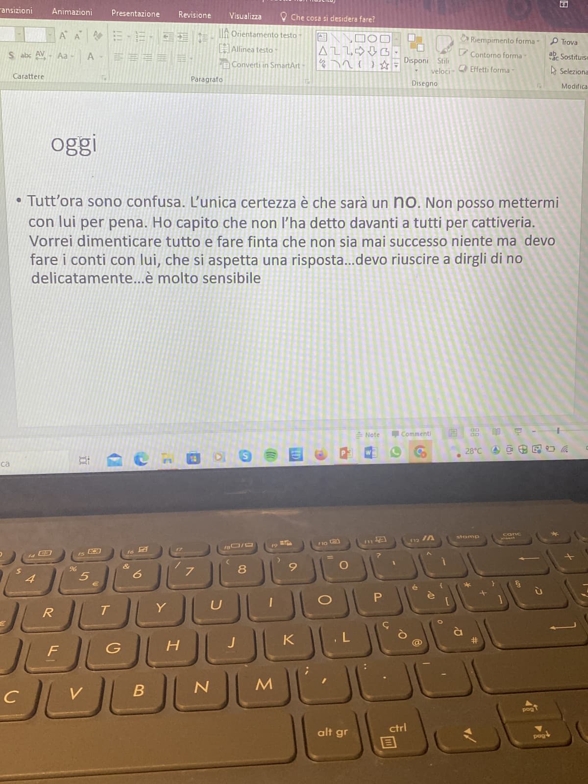 raga mi sto sentendo male . queste sono riflessioni del 2018, poco prima di lasciare il povero malcapitato bambino che mi aveva chiesto di stare insieme 