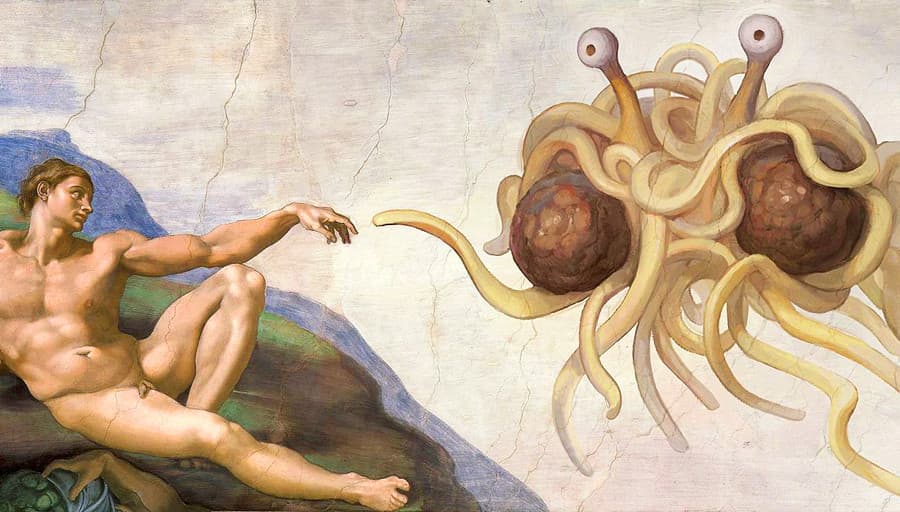 Comunque la religione che venera gli spaghetti esiste, e si chiama pastafarianesimo