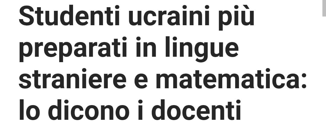 C'era bisogno degli studenti ucraini per capire che qualcosa non va nella scuola italiana?