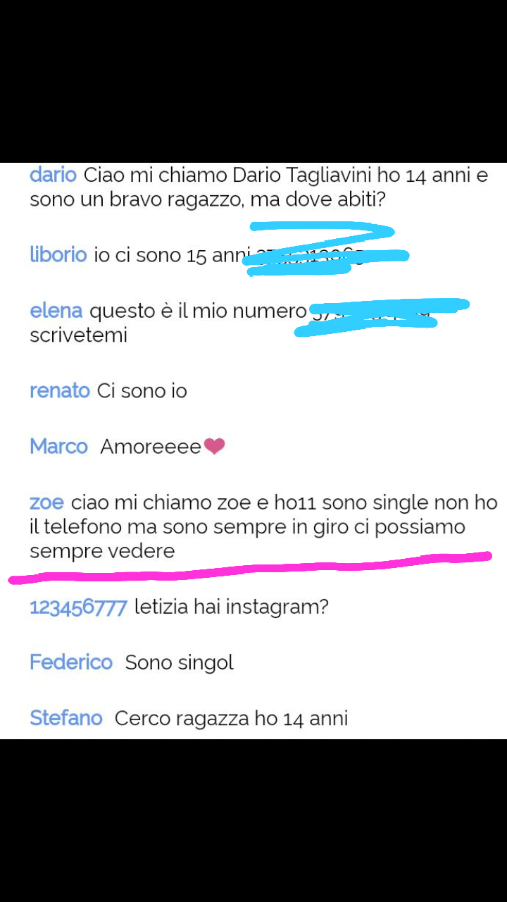 Ero entrata giusto per capire che problemi ha la gente che lascia il numero così ma ceh, bitch hai 11 anni torna a giocare con le bambole