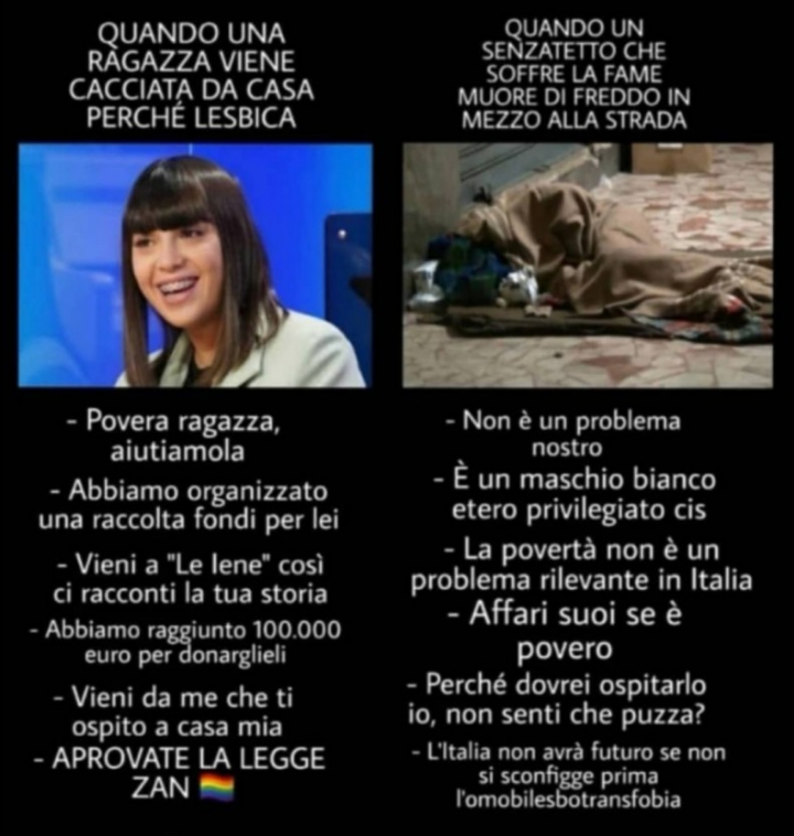 Pensateci, è una cosa verissima, che non dice mai nessuno. 