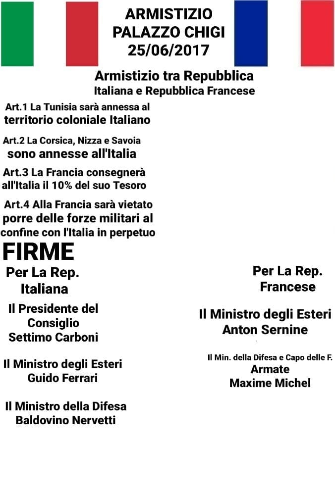 Armistizio di Palazzo Chigi del 25 Giugno 2017