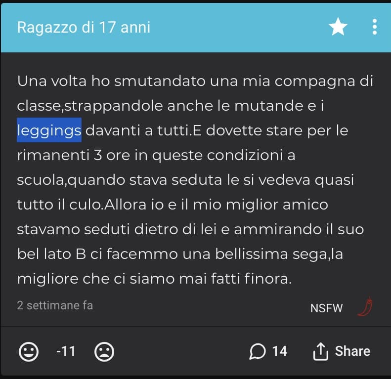 Sarà il tizio di prima che si diverte a scrivere cose poco legali. 