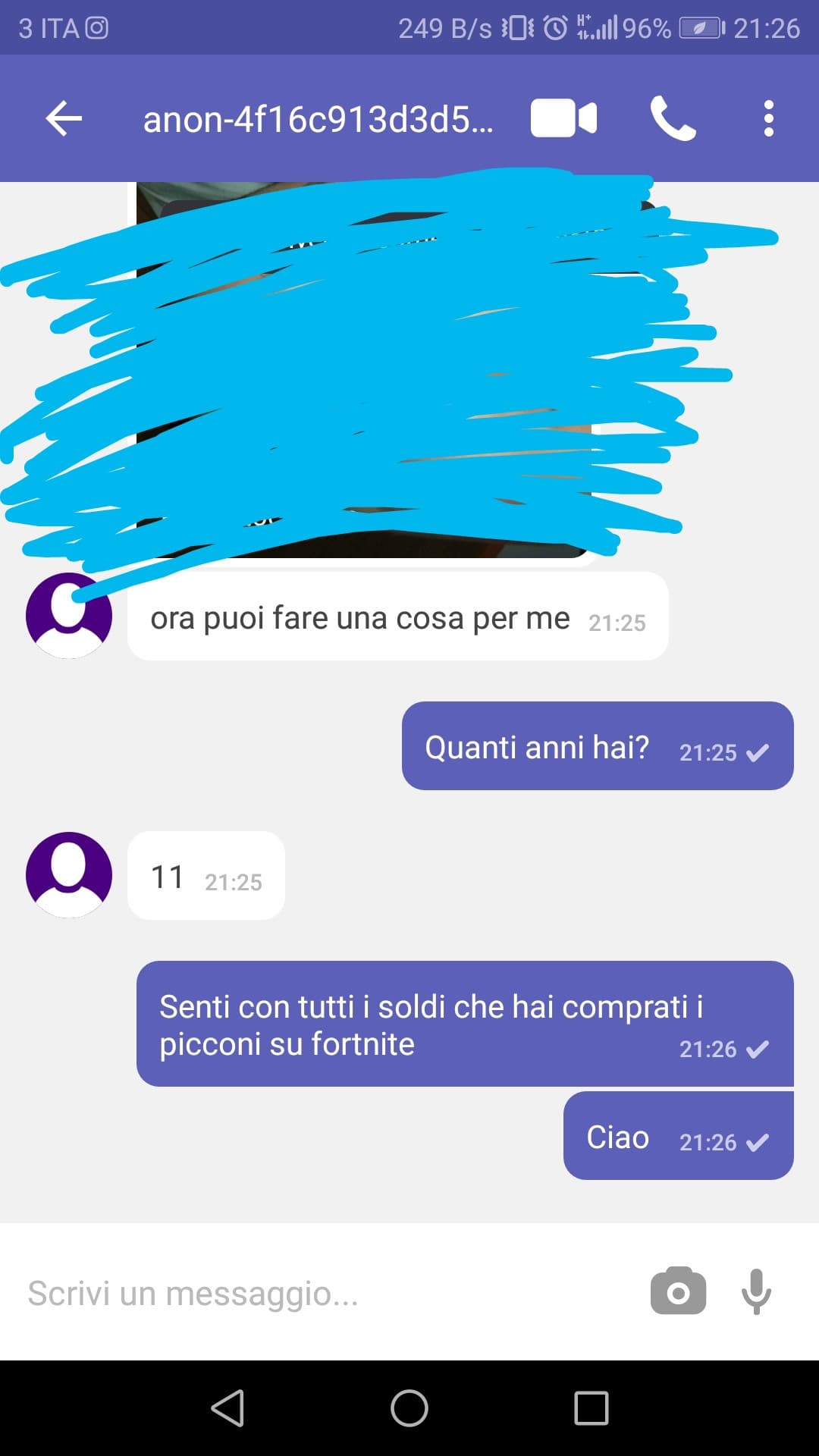 All'inizio aveva detto:"ho tanti soldi" 