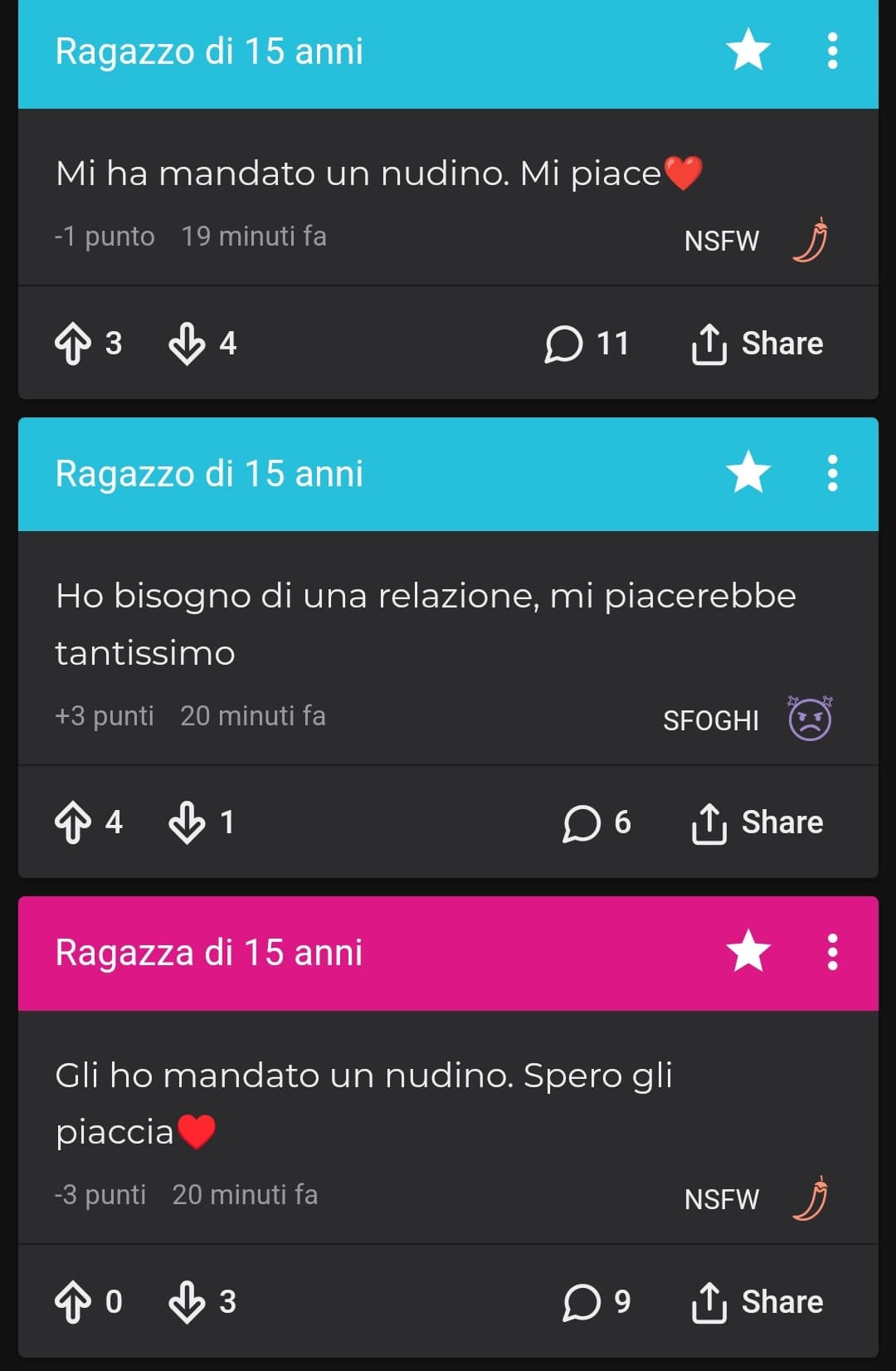 Tristezza per il tizio in mezzo