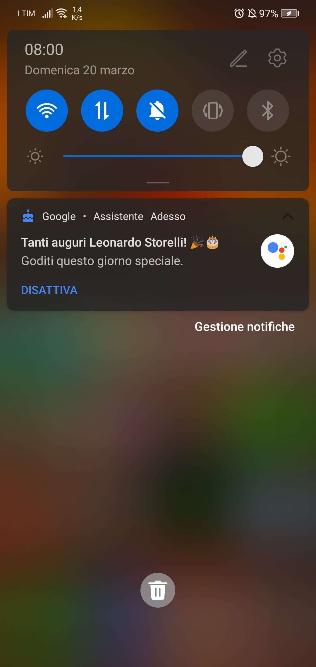 Anche l'assistente di google mi fa'gli auguri