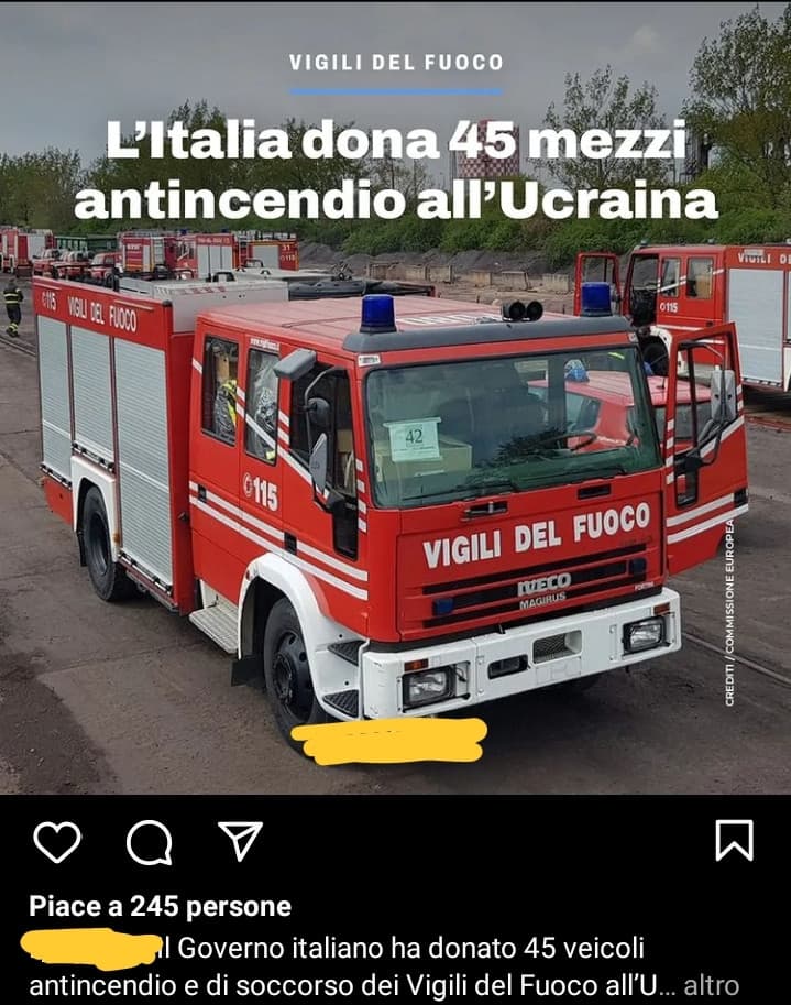 Da noi mancano ospedali e ambulanze, non funziona nulla e ci permettiamo di donare ad altre nazioni.. ok  