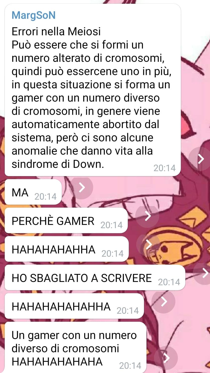 Ho appena messo il mio messaggio in quelli salvati perchè non sto smettendo di ridere HAHAHAHAHA