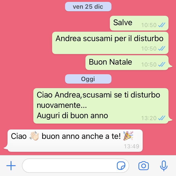 Proprio oggi che stavo scommettendo con me stessa a che ora leggeva solamente il messaggio...mi risponde 