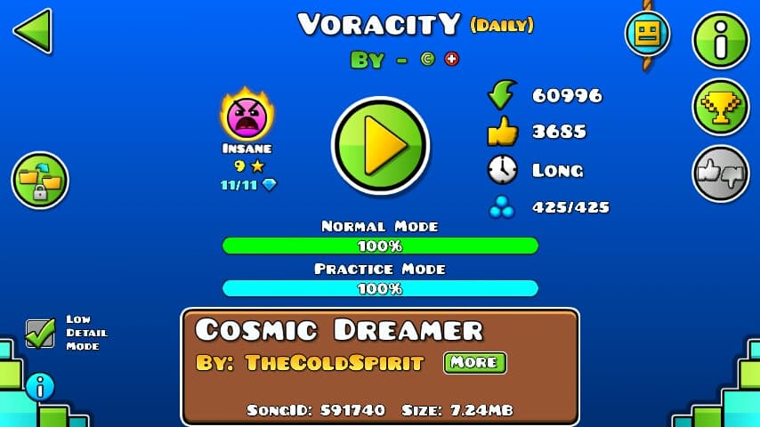 Voracity 100%; By ???; (Difficoltà: Insane 9?); (Grado: Epic)