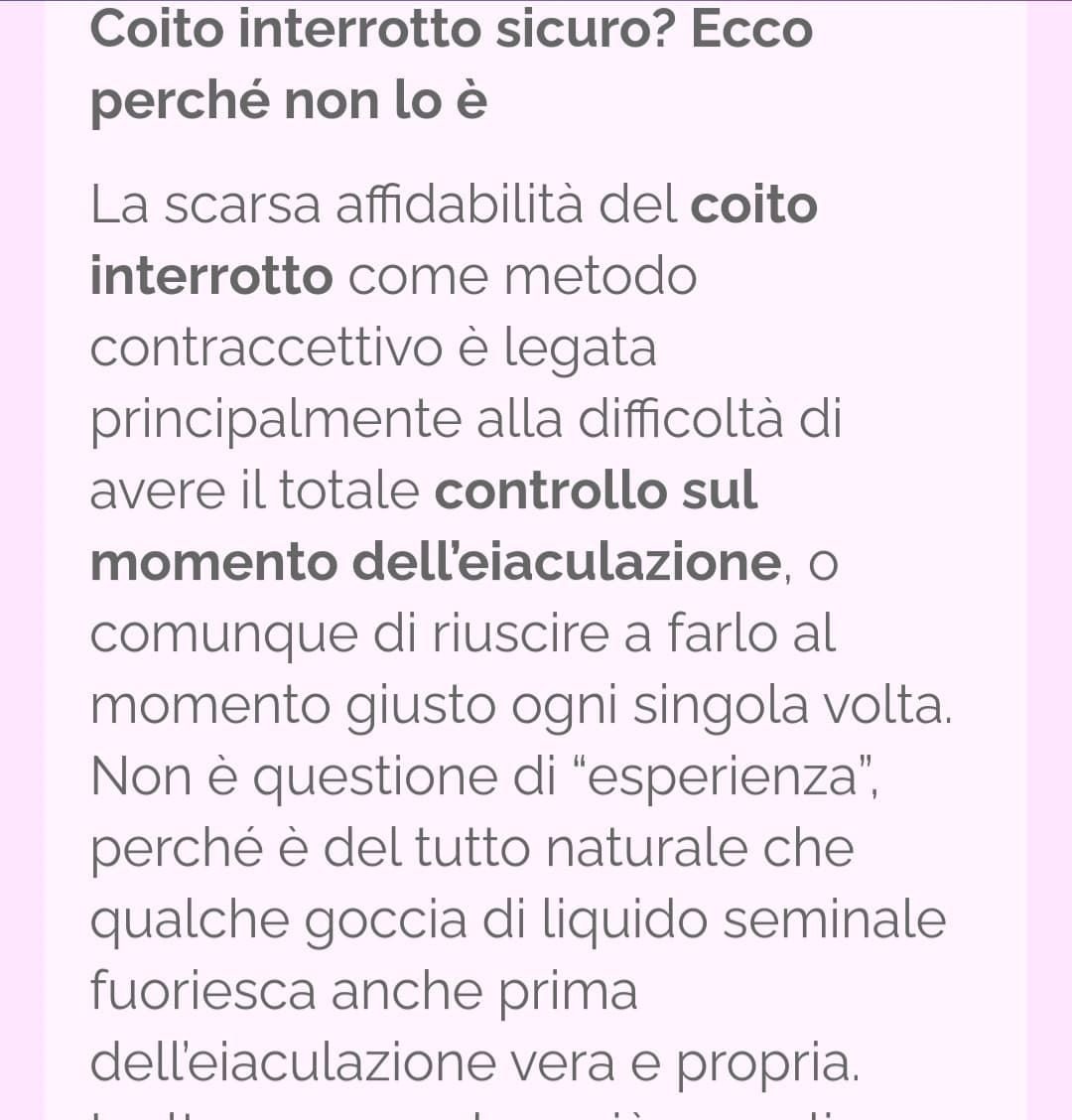 Dato che qualcuno è convinto che si hanno gravidanze indesiderate solo se il maschio "sbaglia" a toglierlo nel momento giusto 