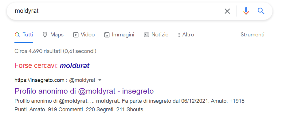 guardate sono famoso così tanto da essere il primo risultato su google