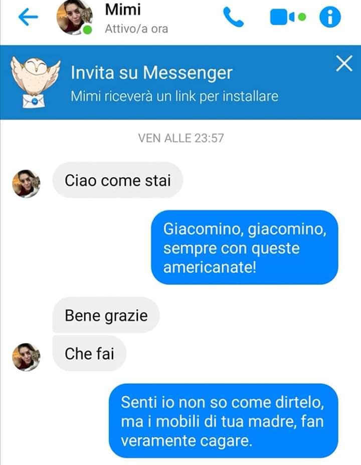 Quando un bot ci prova con te, ma sei un accanito fan di Aldo, Giovanni e Giacomo. 